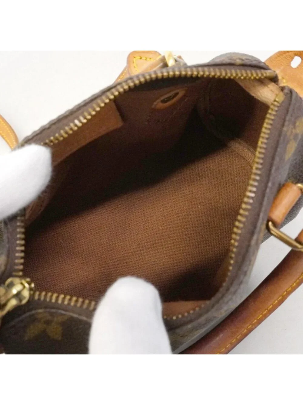 Louis Vuitton Handbag Monogram Mini Speedy Brown 2-Way